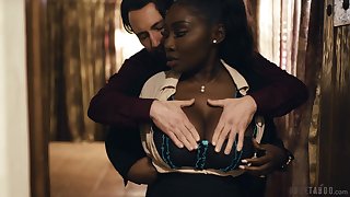Fucking awesome black woman Osa Lovely is fucked by white lover